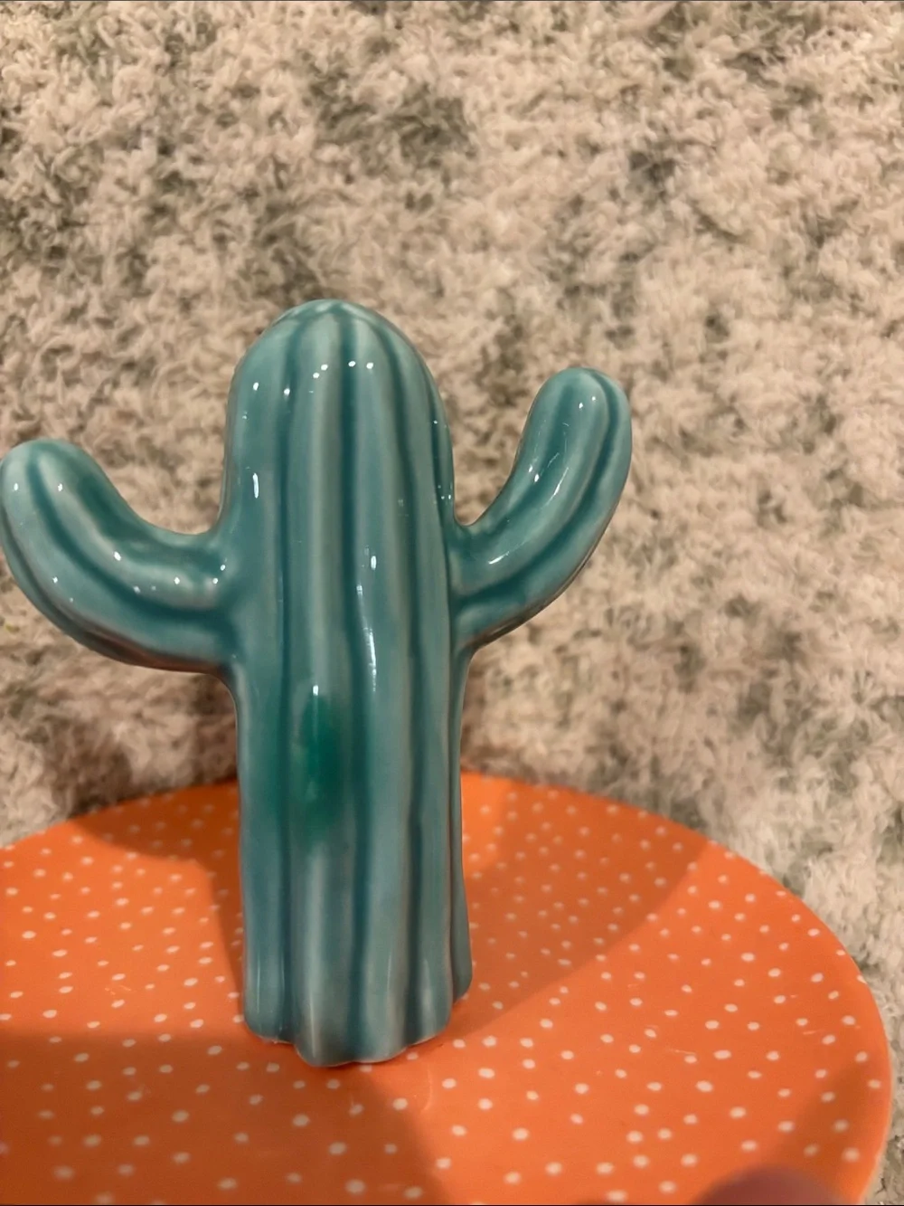 Southwest Ceramic Teal Cactus Ring Jewelry Trinket Dish NWT Sass & Belle 5x4”
